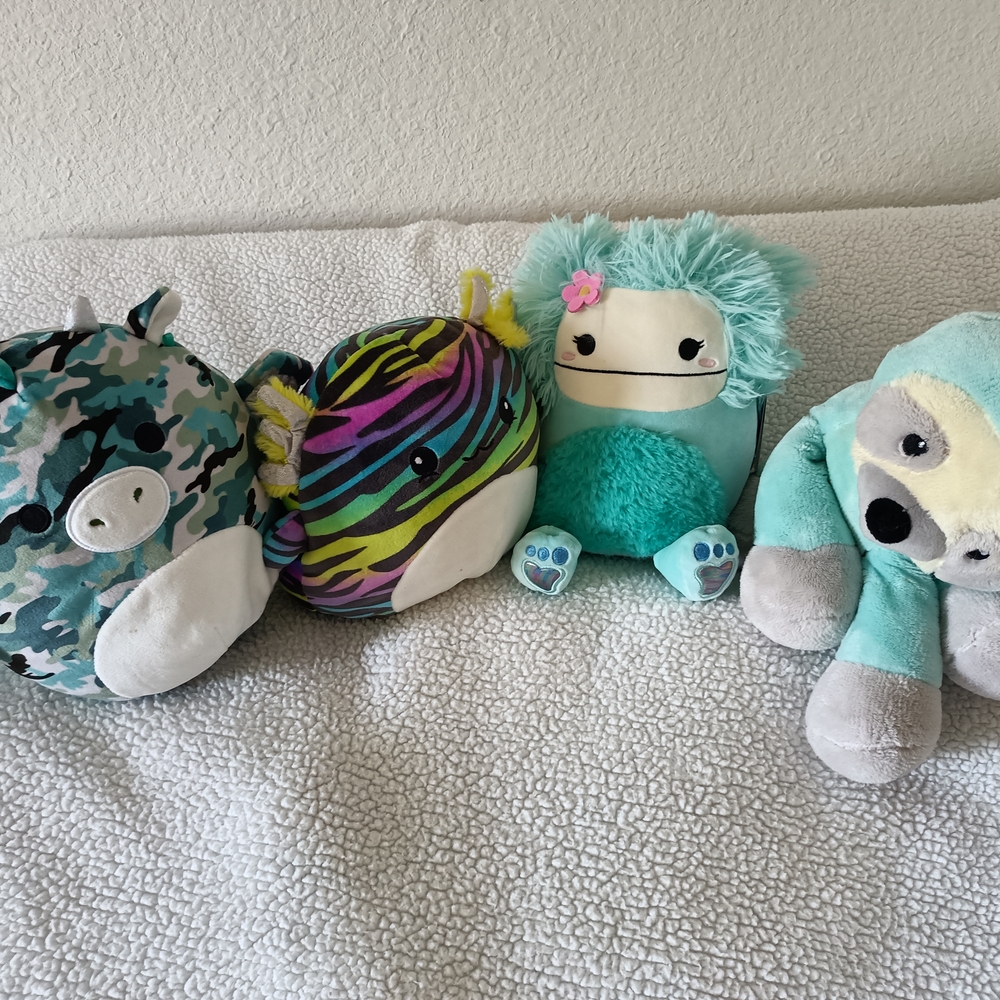 Squishmallows Blue and Gray Stuffed Animal